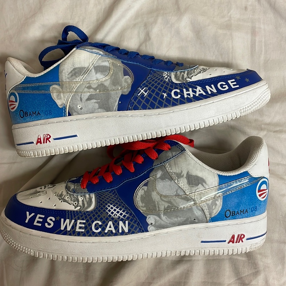 RARE Nike Air Force one af1 Obama ‘08 size 12 red and blue Great condition🇺🇸